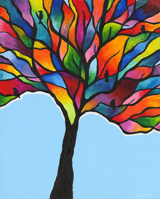 Stained Glass Tree - original painting