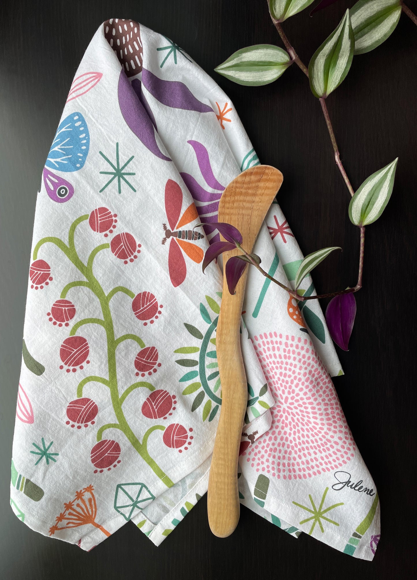 Flowers & Hummingbird Tea Towels