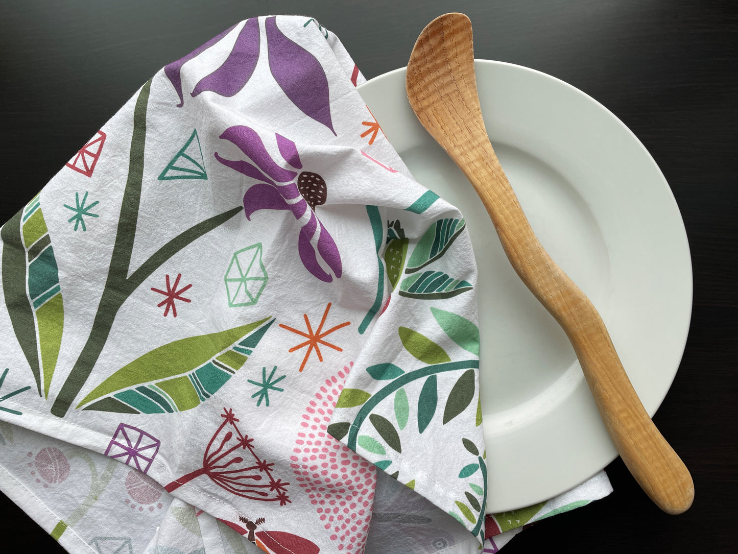 Flowers & Hummingbird Tea Towels