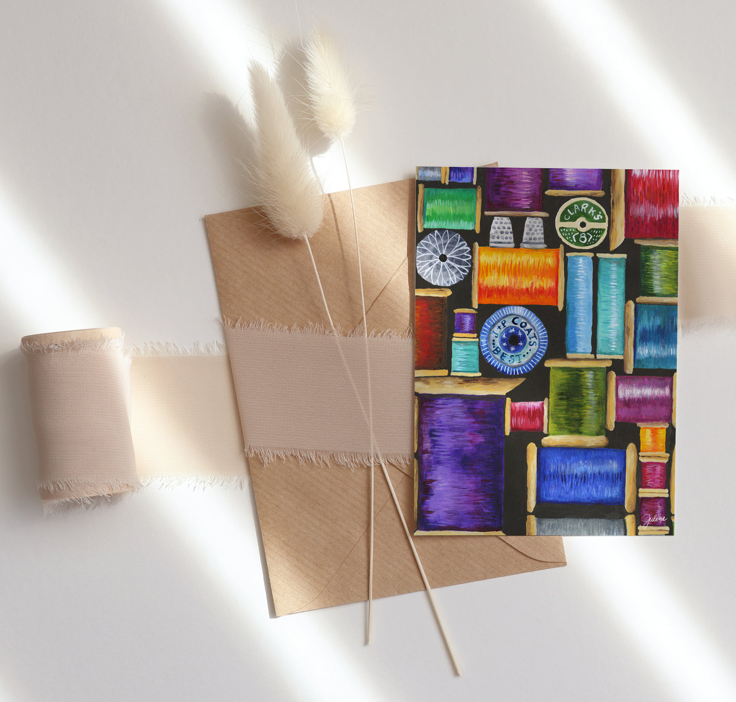 Spools of Thread greeting card