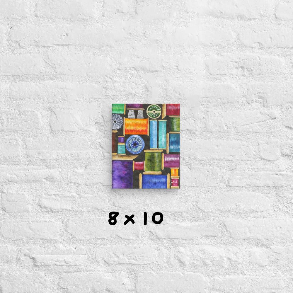 Spools of Thread Printed Canvas