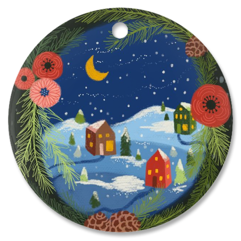 Pinecone Village - Porcelain Ornaments