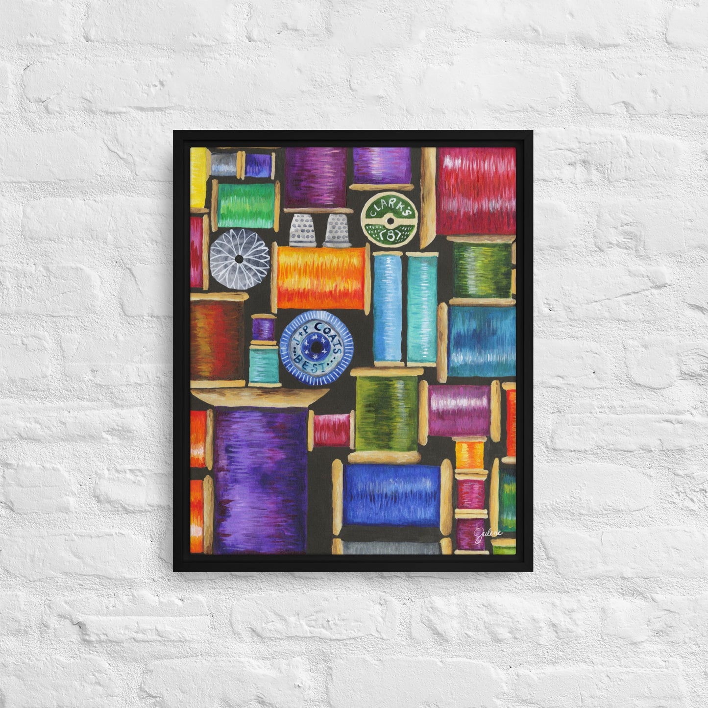 Spools of Thread - framed printed canvas