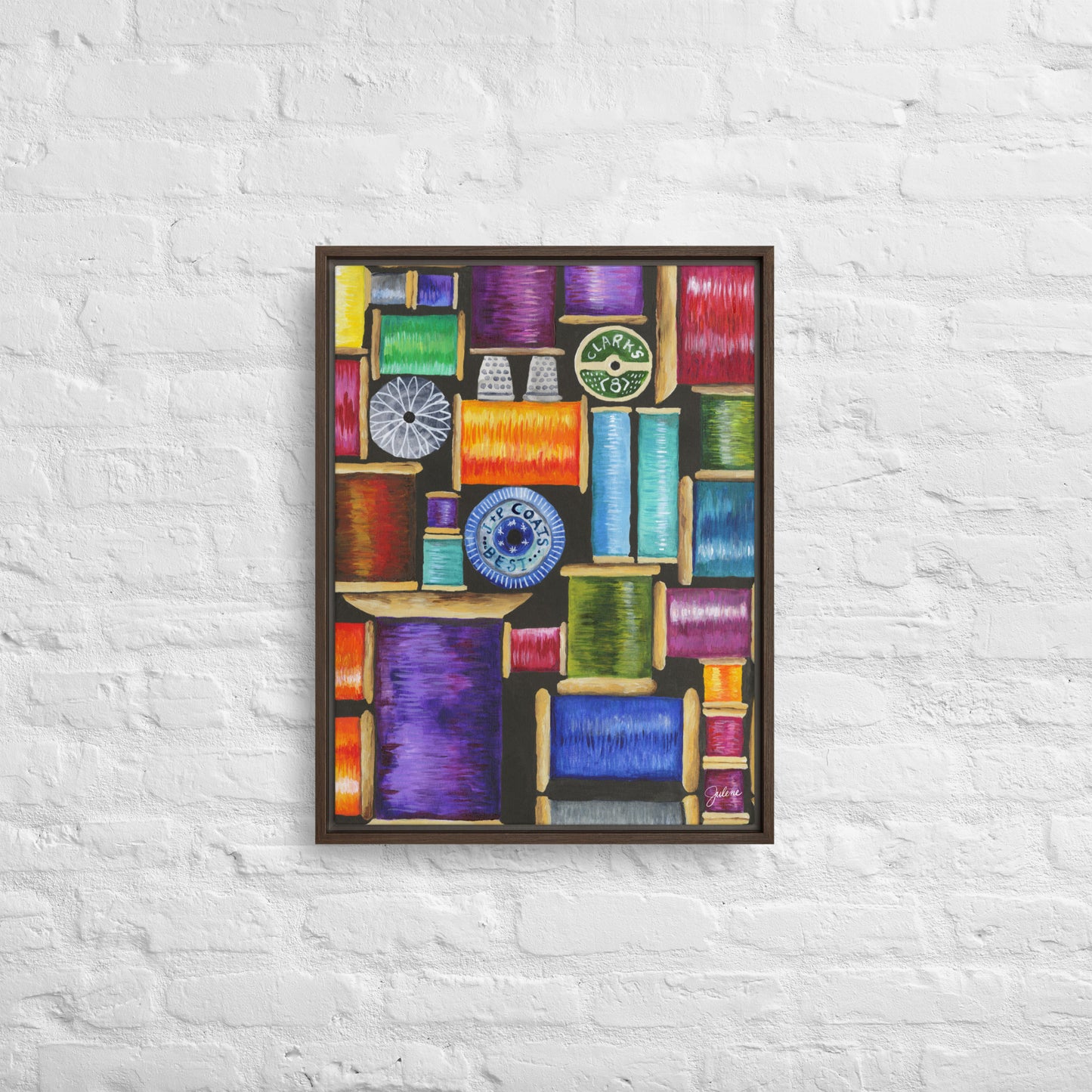 Spools of Thread - framed printed canvas