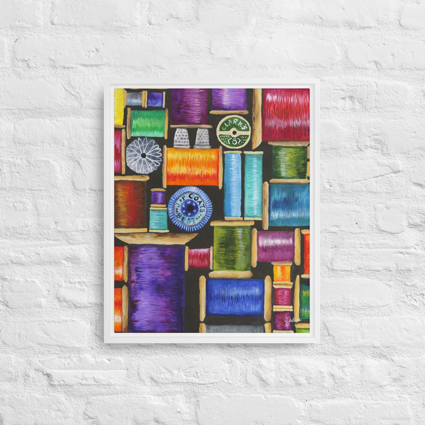 Spools of Thread - framed printed canvas