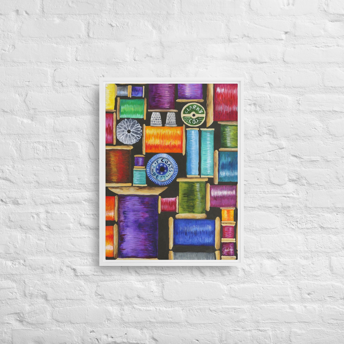 Spools of Thread - framed printed canvas