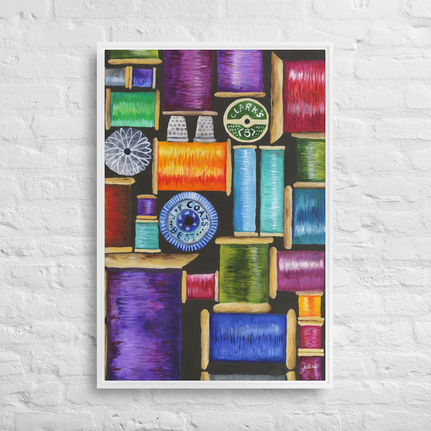 Spools of Thread - framed printed canvas