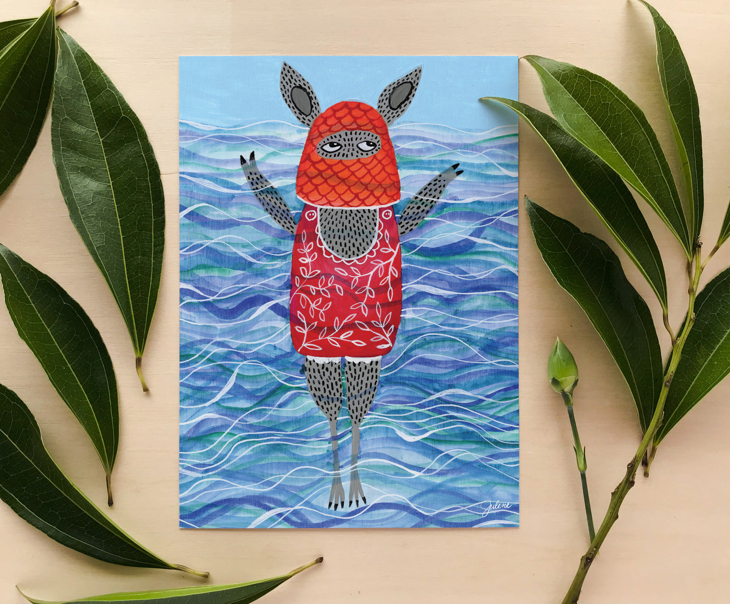 swimmer greeting card