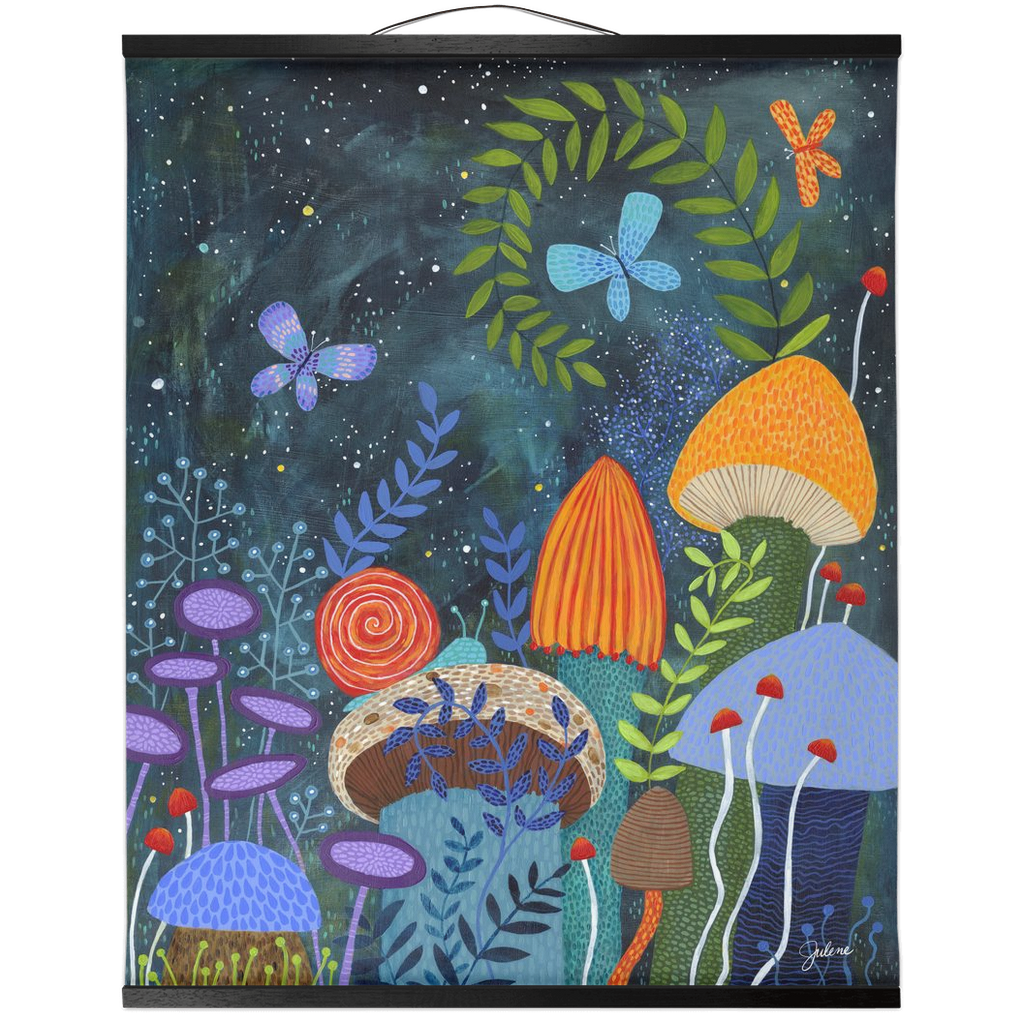 Mushrooms Hanging Canvas Banner