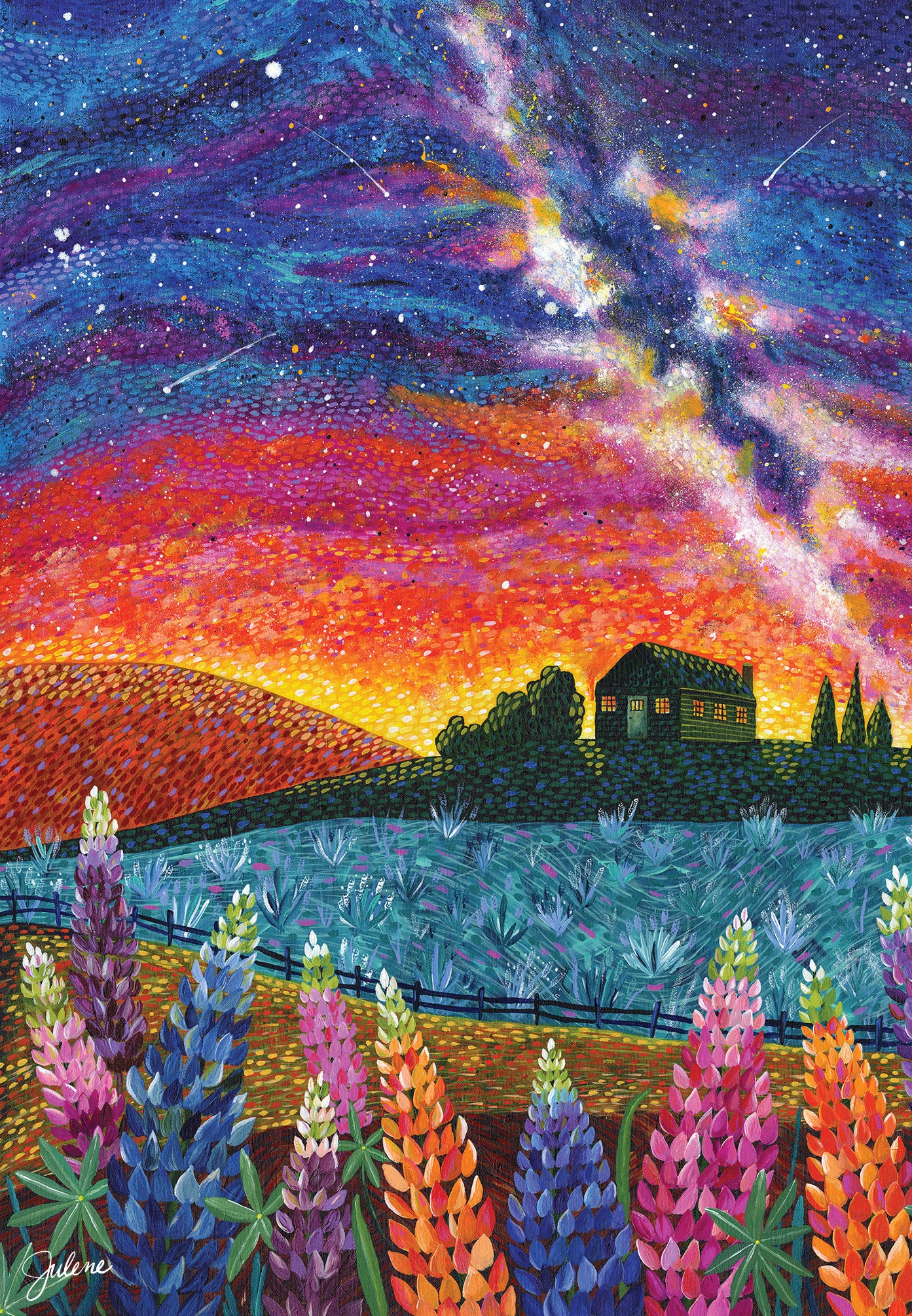 Lupine Milky Way greeting card