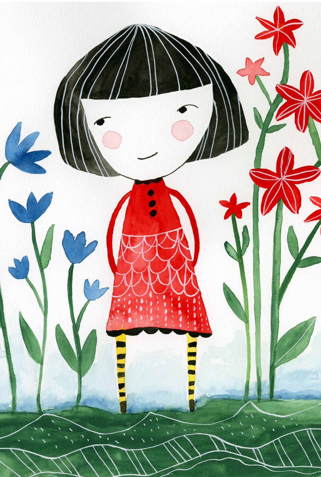 Girl in Red - postcard