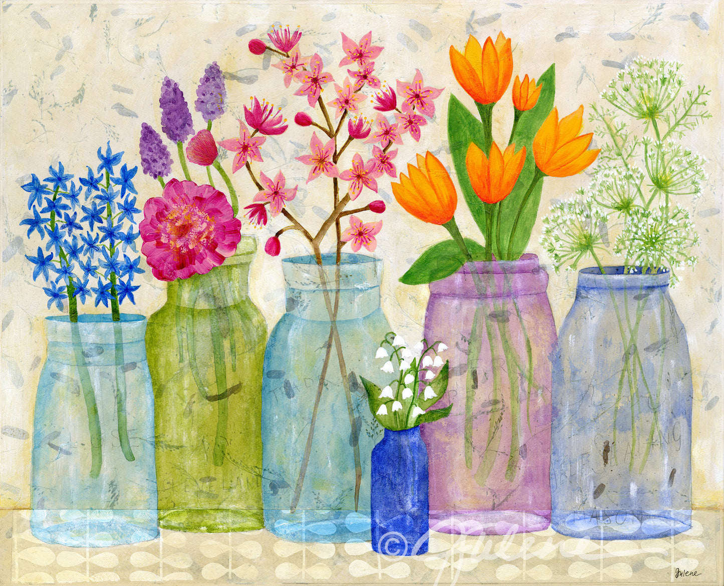 Spring Flowers in Mason Jars - Print