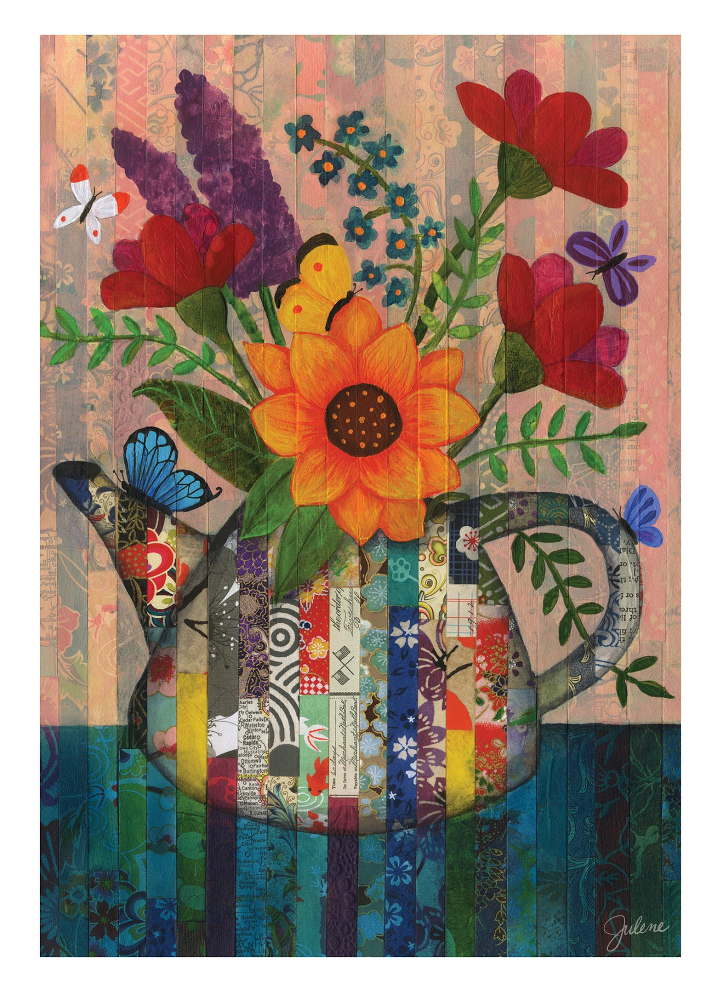 Teapot Flowers greeting card