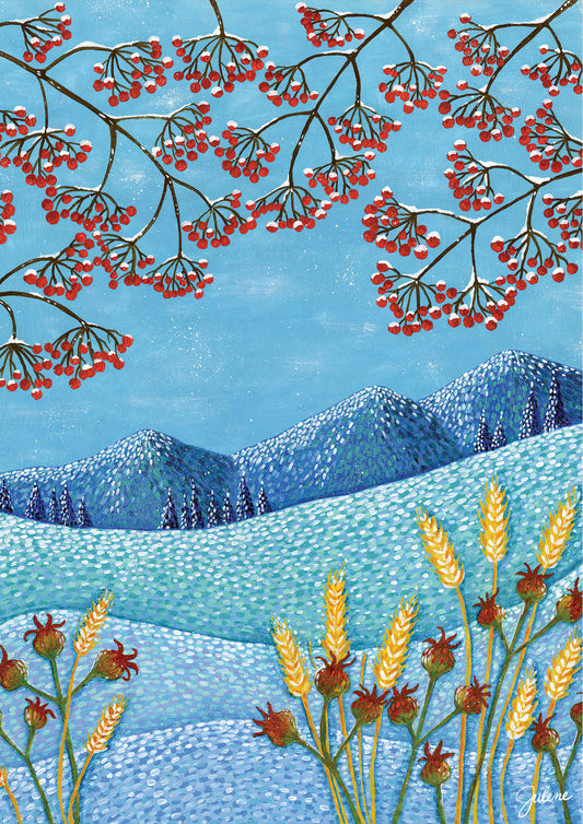 Winter Snow Colors greeting card