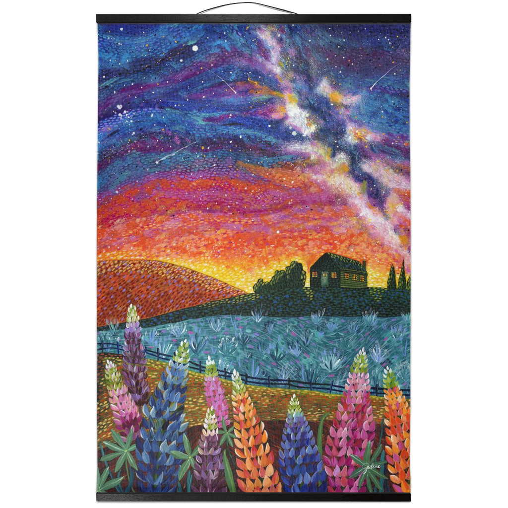 Lupine Milky Way Hanging Canvas Banner