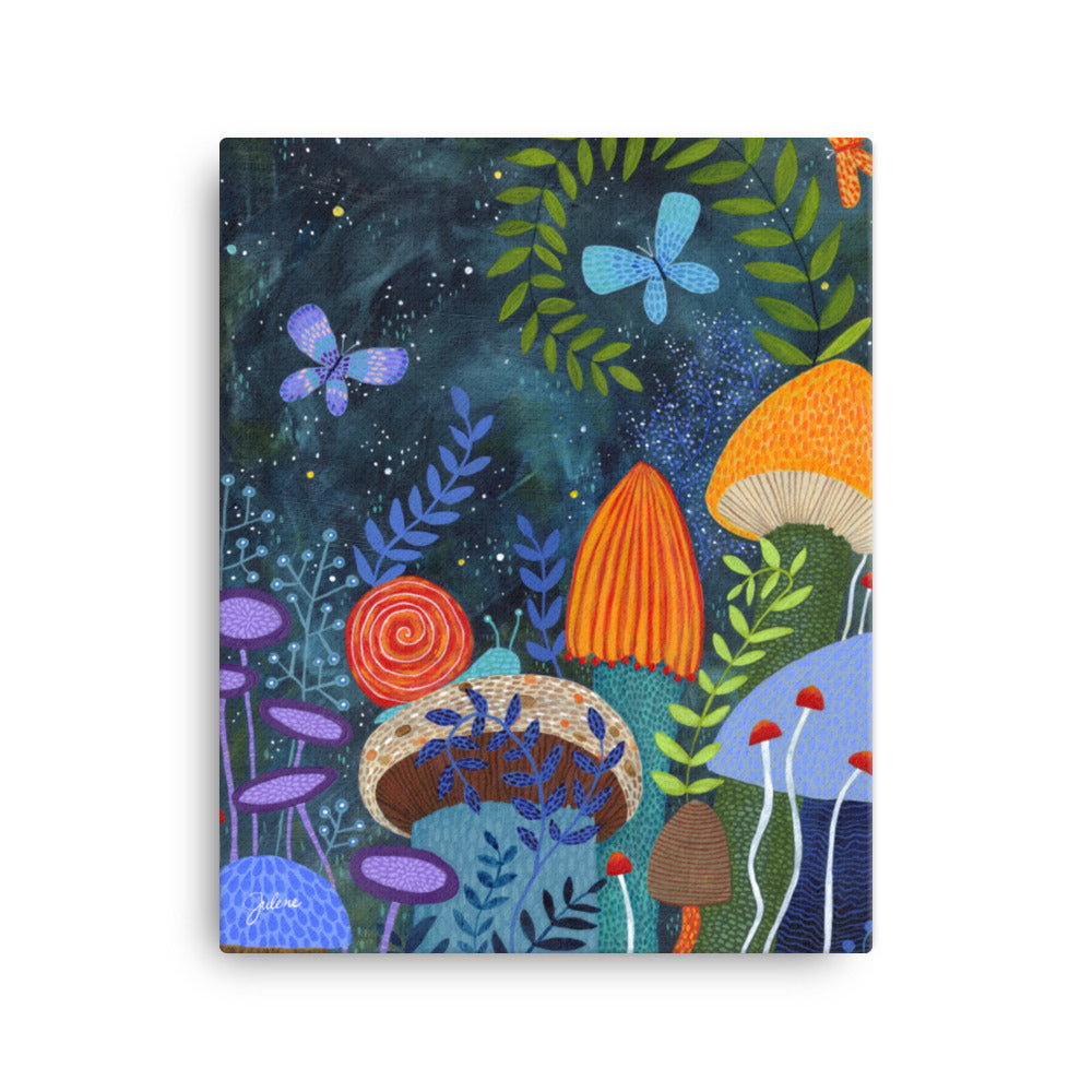 Magical Mushrooms Printed Canvas