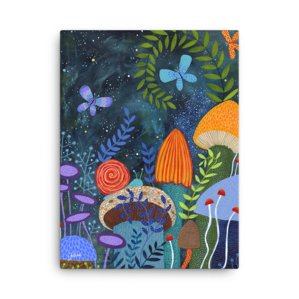 Magical Mushrooms Printed Canvas