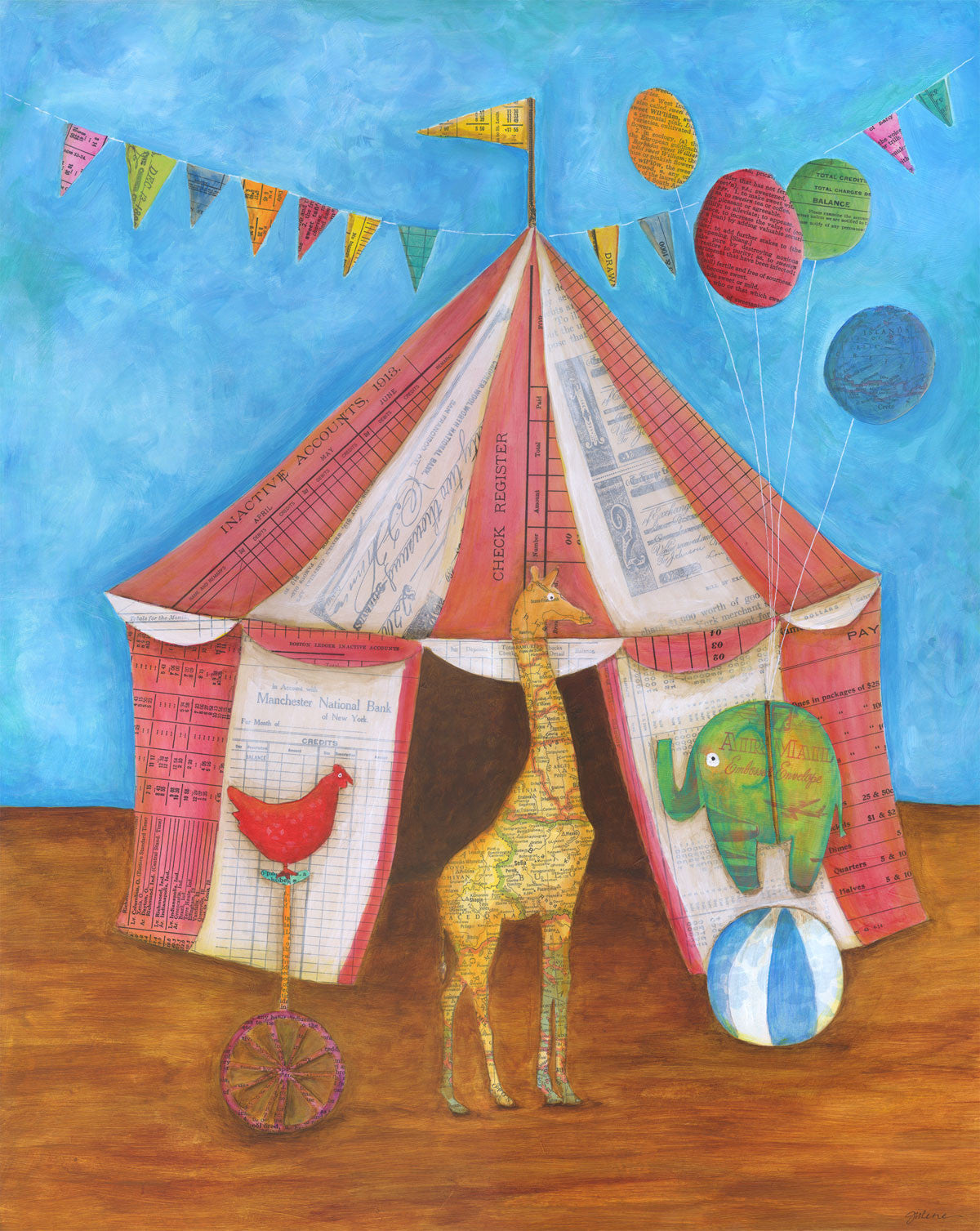 circus print balancing act