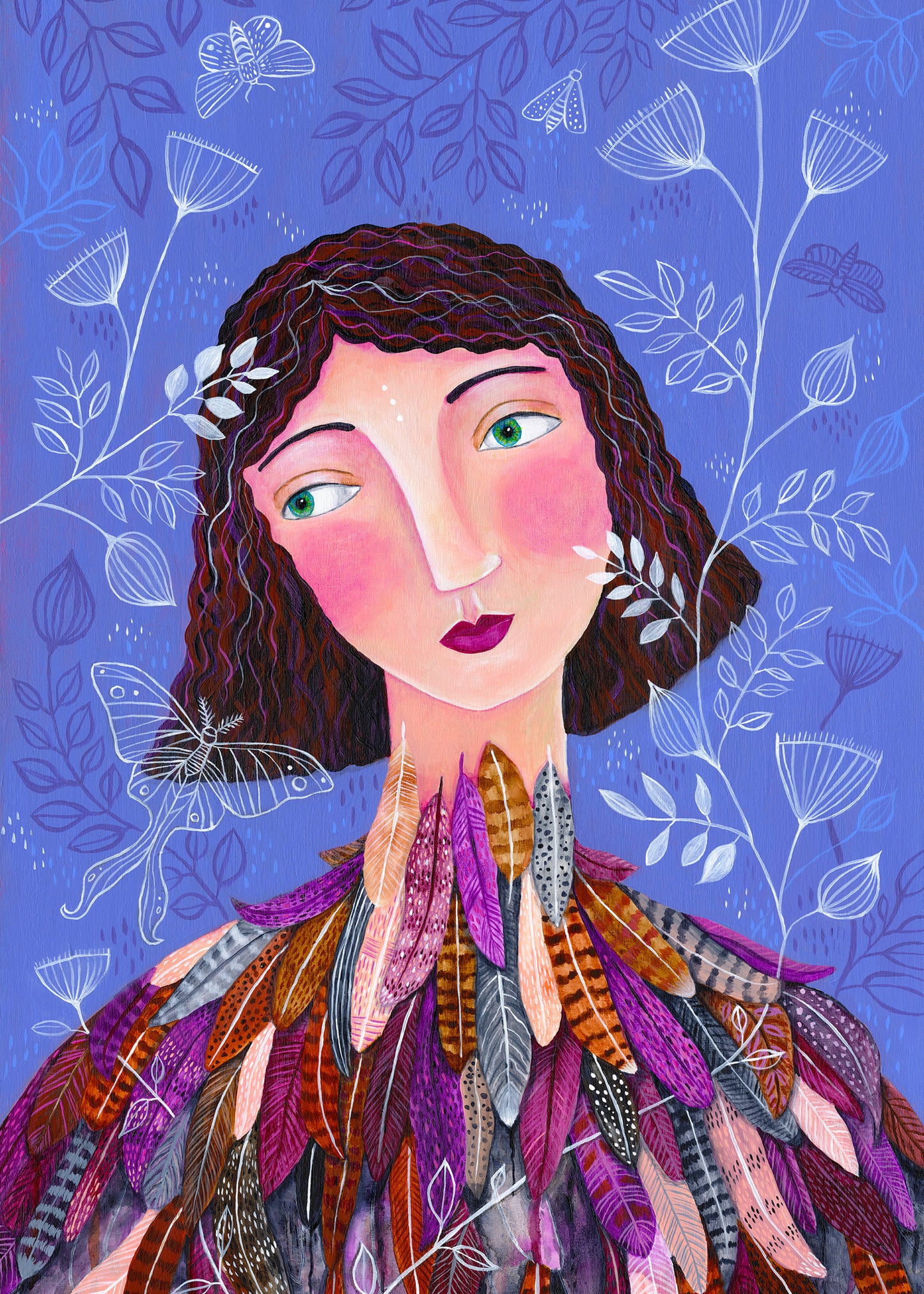 Feathers & Moths greeting card