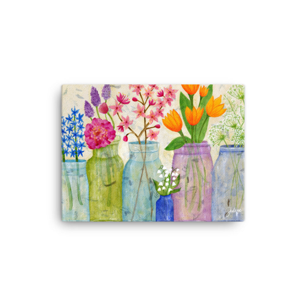 Spring Flowers Printed Canvas