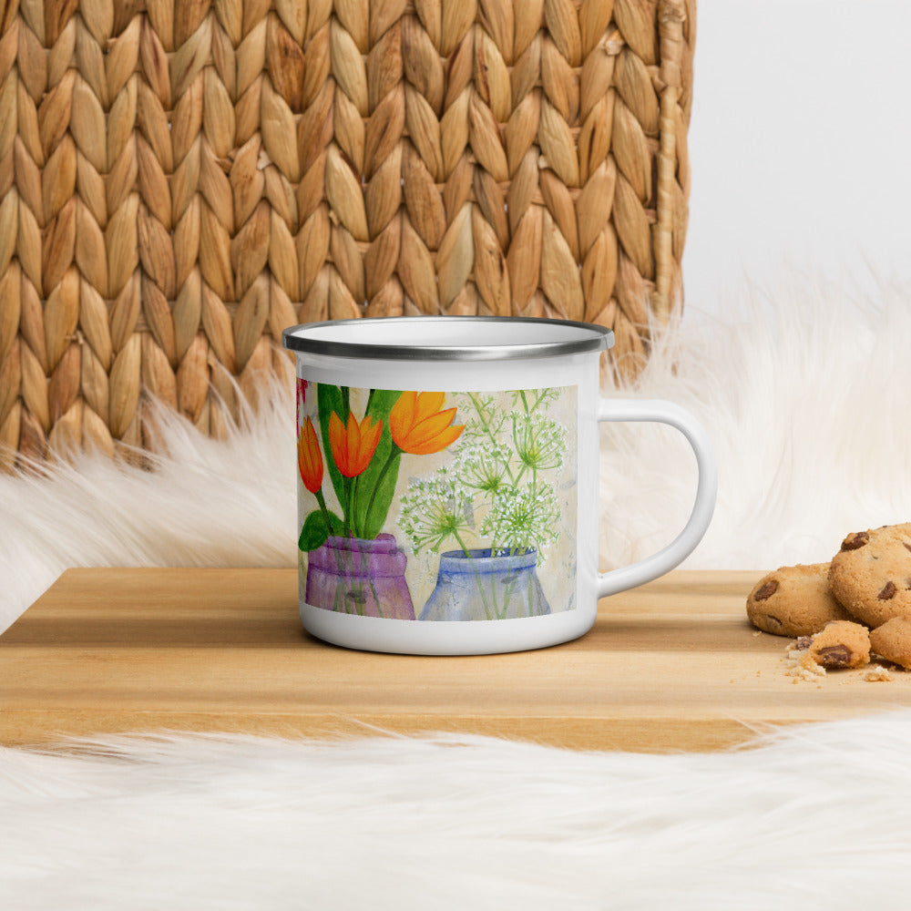 Spring Flowers Enamel Mug