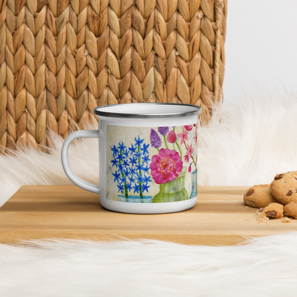 Spring Flowers Enamel Mug