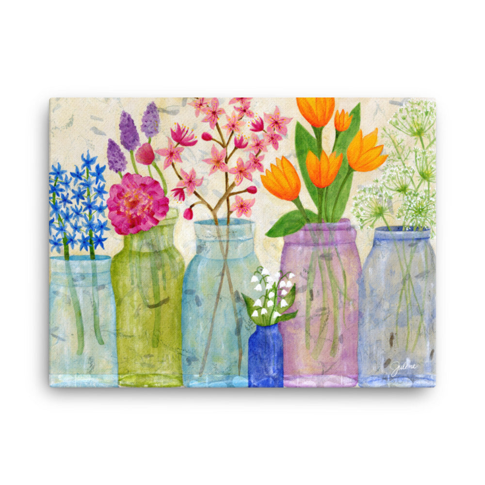 Spring Flowers Printed Canvas