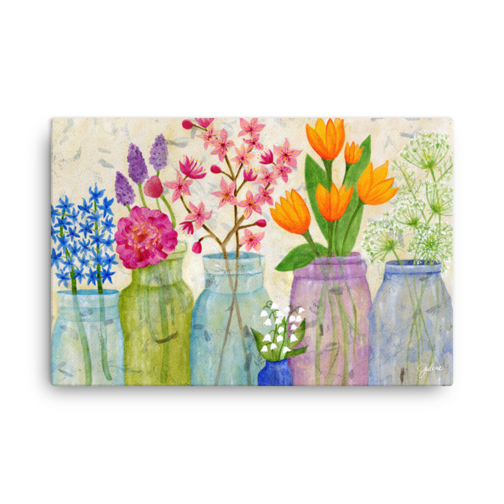 Spring Flowers Printed Canvas