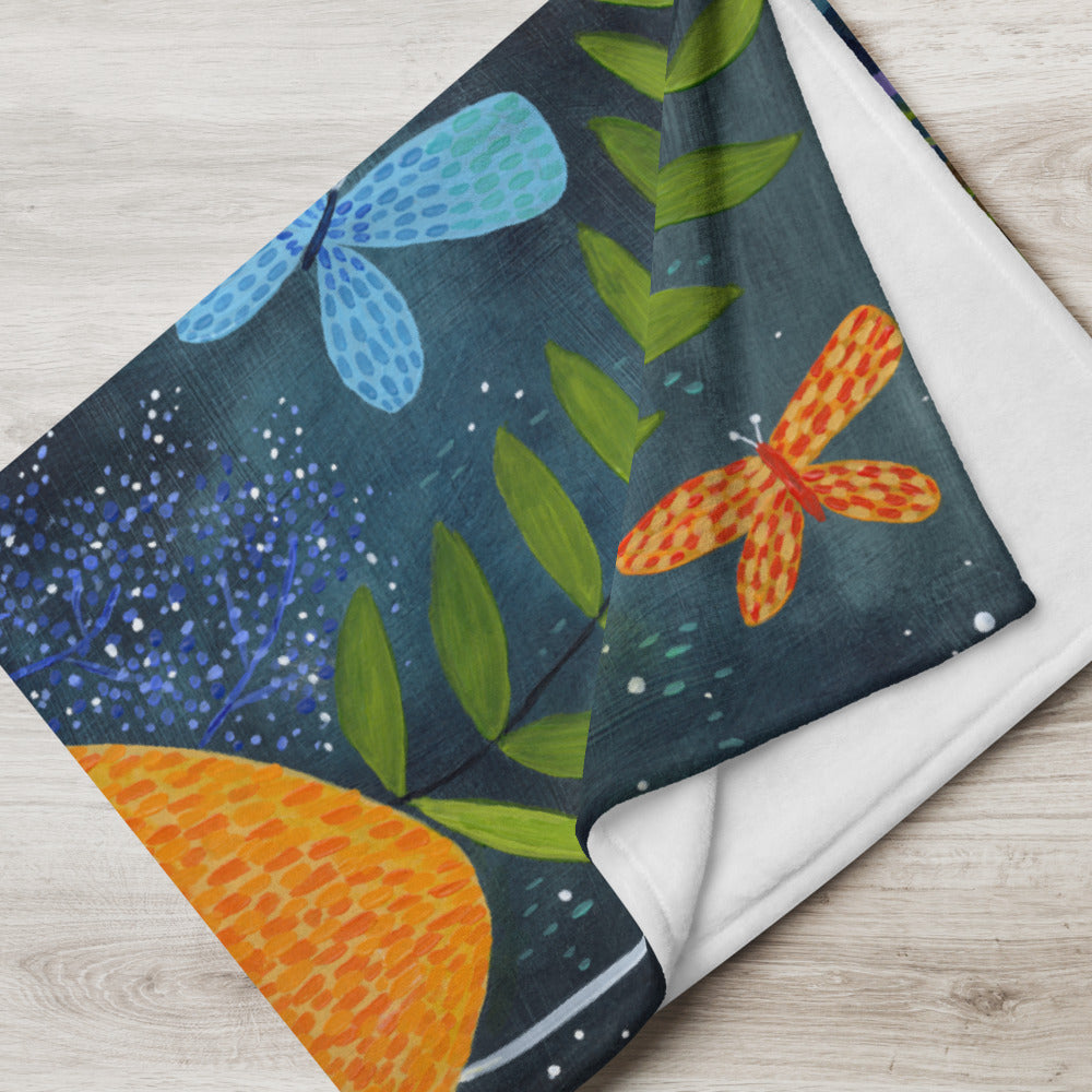 Magical Mushrooms Throw Blanket