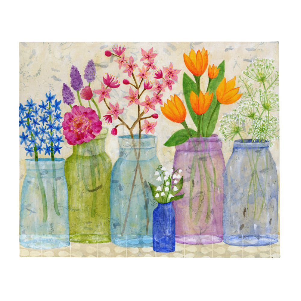 Spring Jars Throw Blanket