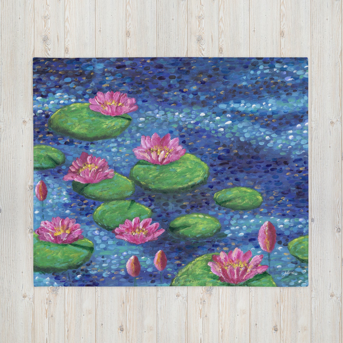 Waterlillies Throw Blanket