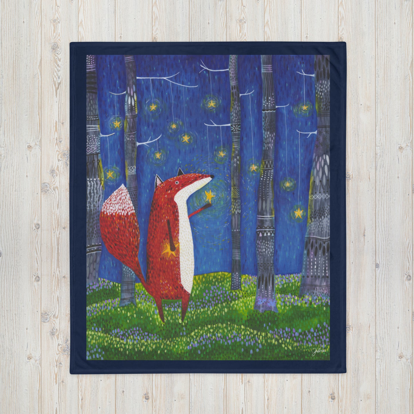 Fox Star Forest Throw Blanket