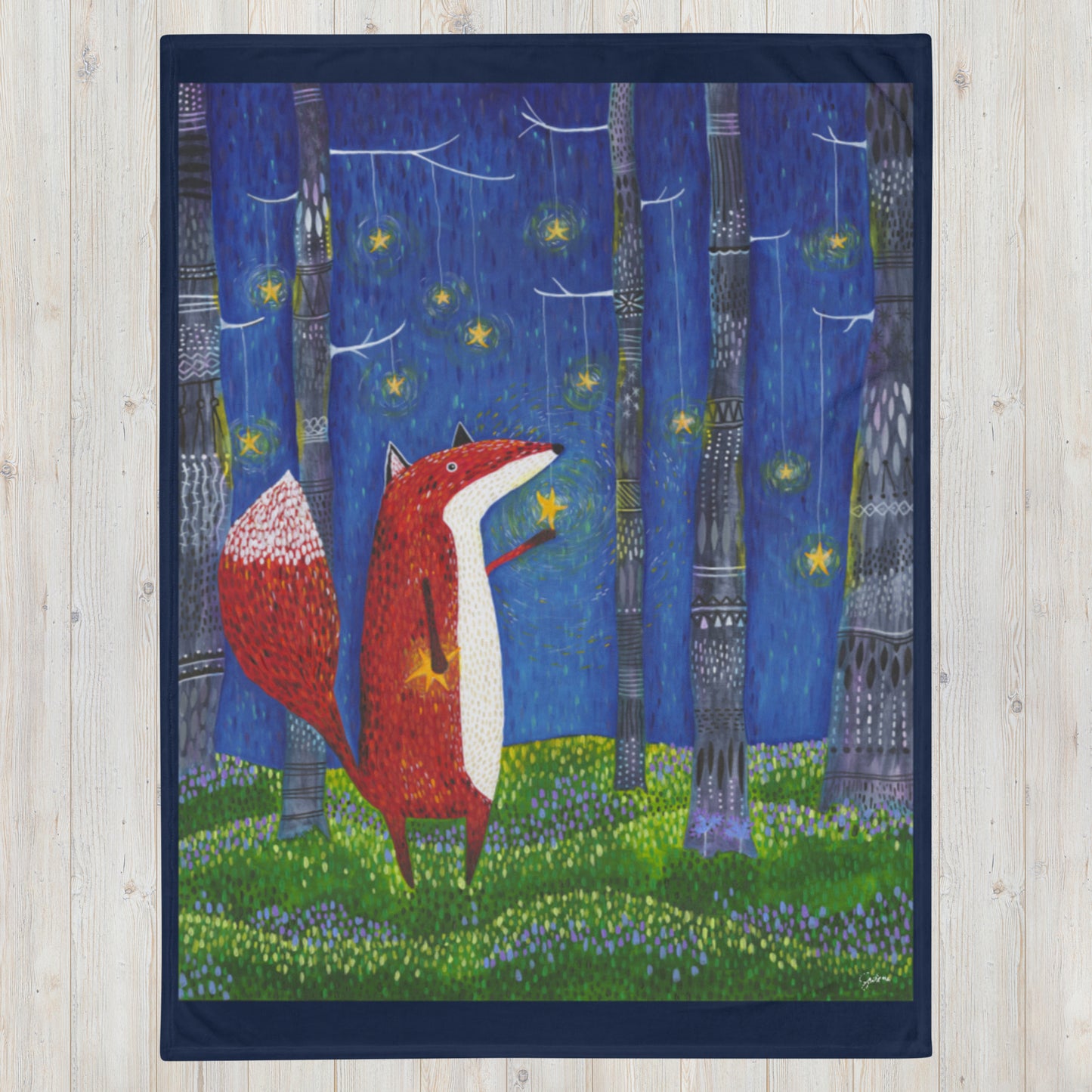 Fox Star Forest Throw Blanket