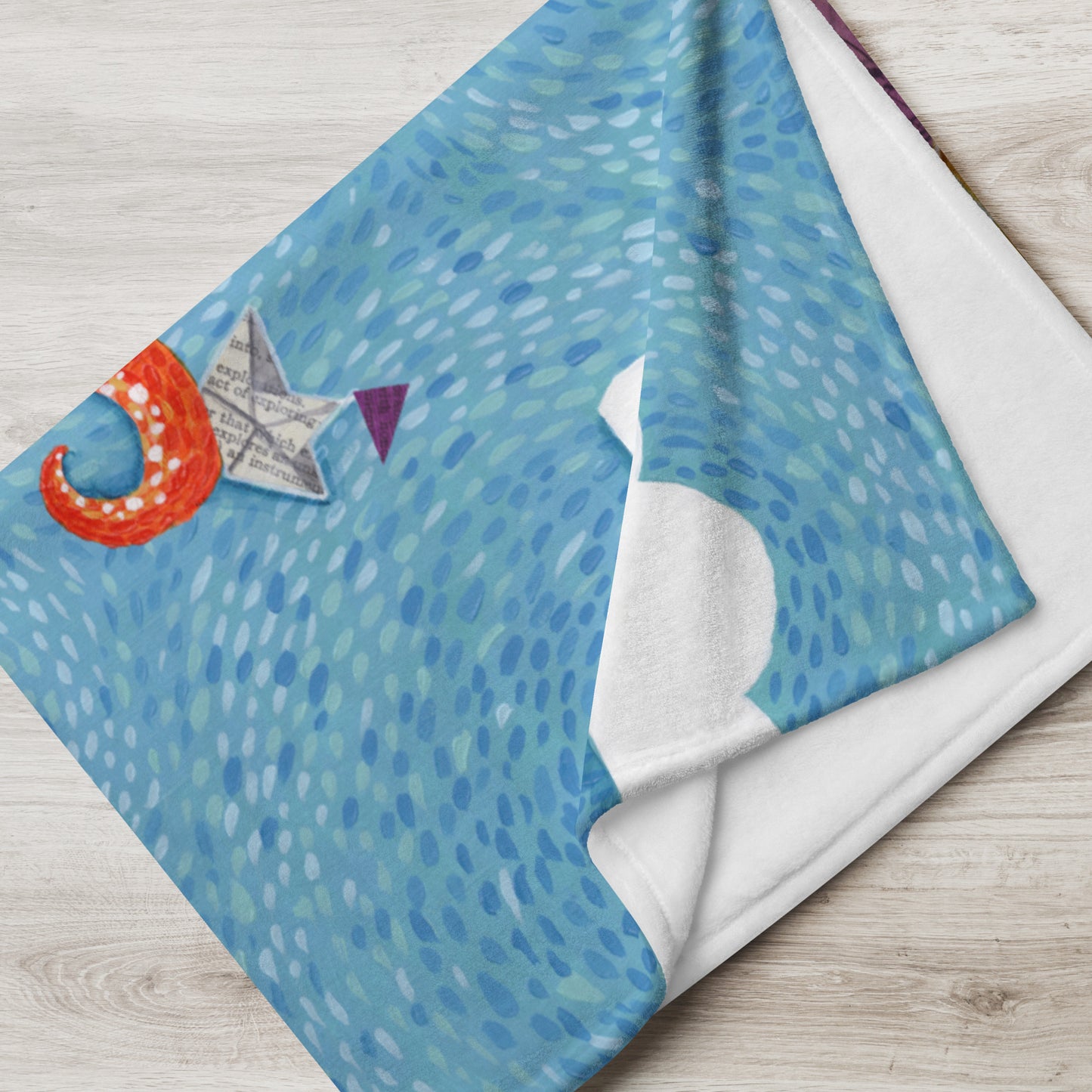 PAPER BOAT BEAR & SQUID THROW BLANKET