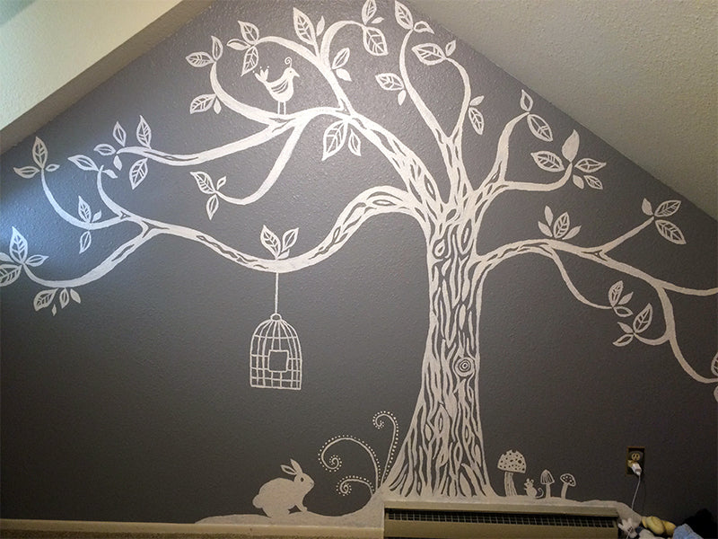 Painting a tree with a friend