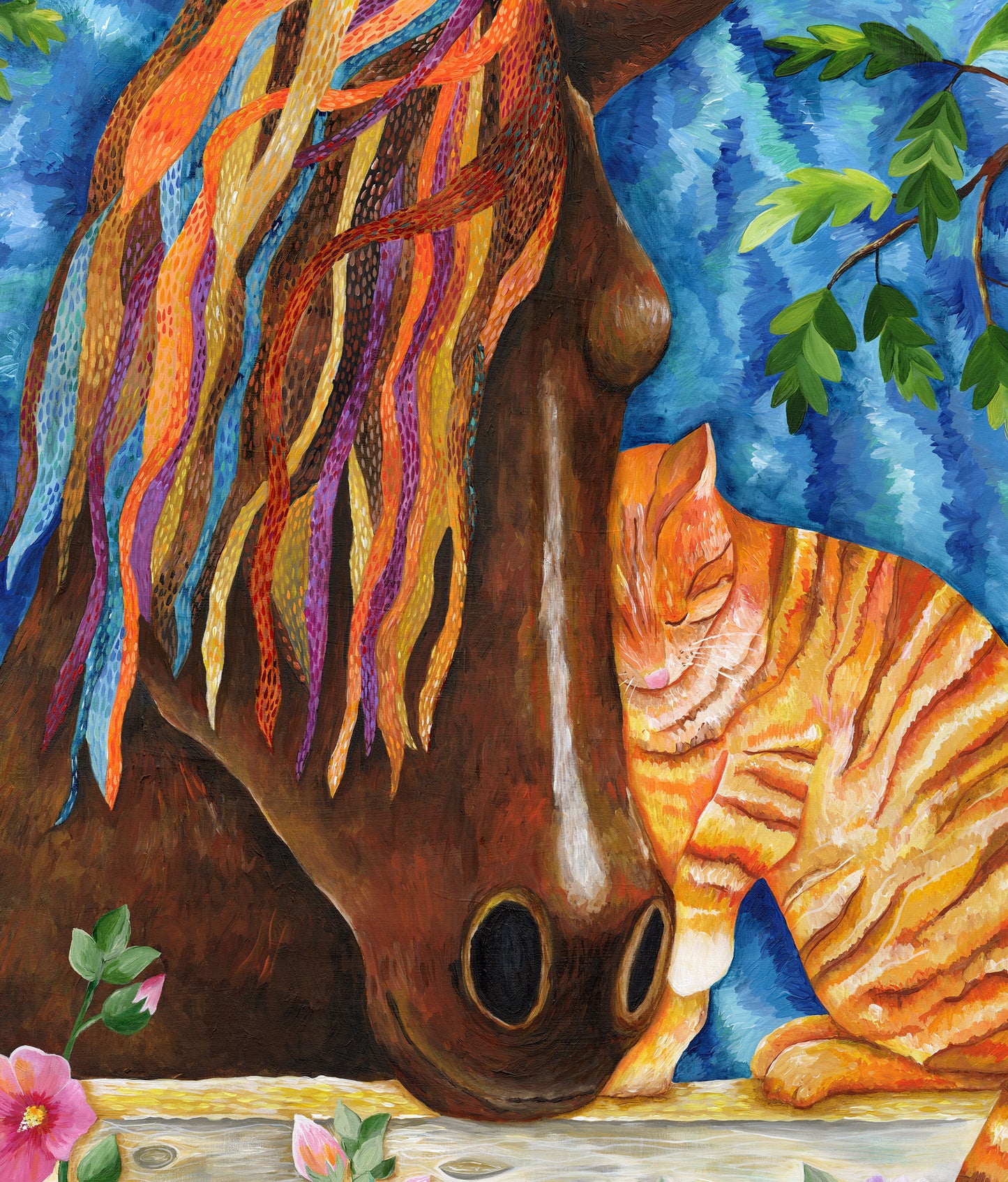 Old Friends Horse & Cat - Print