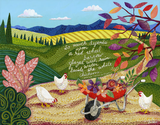 Red Wheelbarrow greeting card