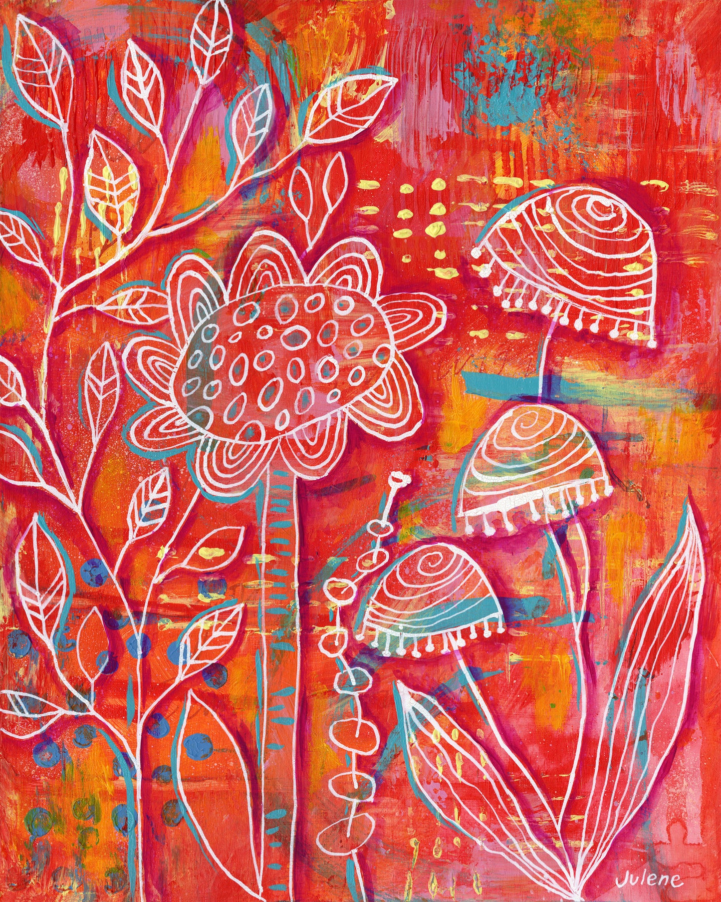 Orange Flowers - original painting