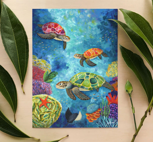 Sea Turtles greeting card
