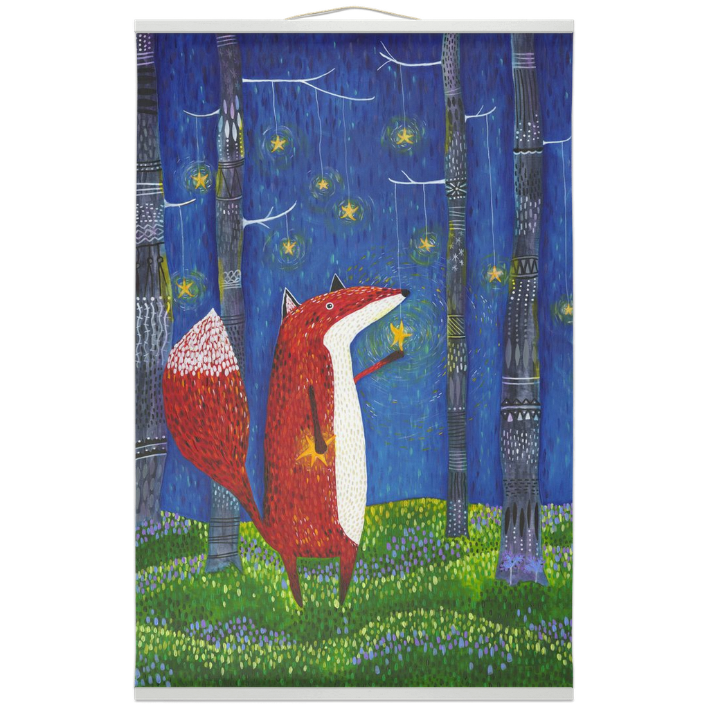 Fox Star Forest Hanging Canvas Banner