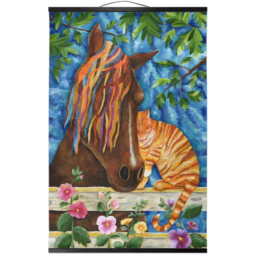 Horse + Cat Hanging Canvas Banner