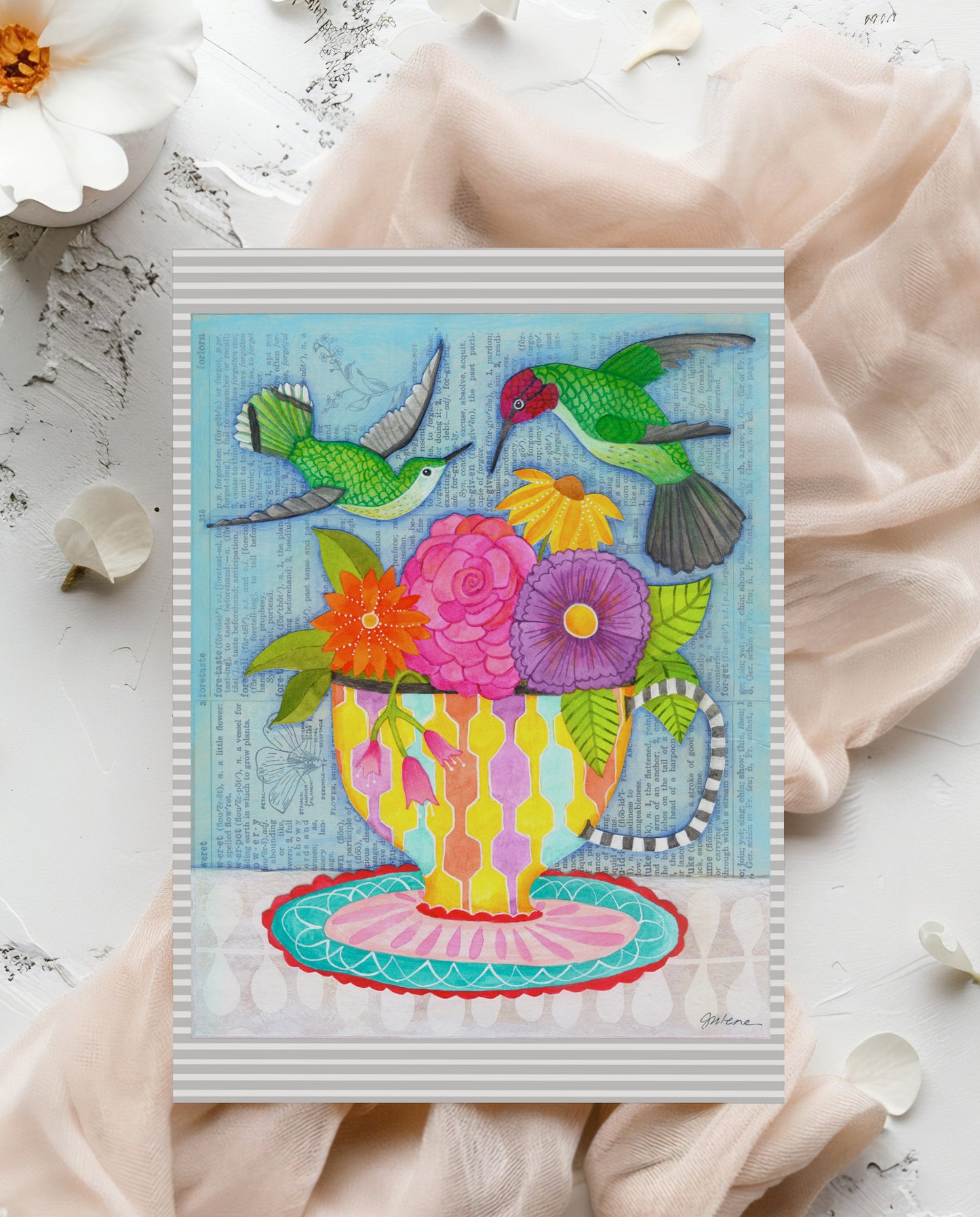 Hummingbird Tea greeting card