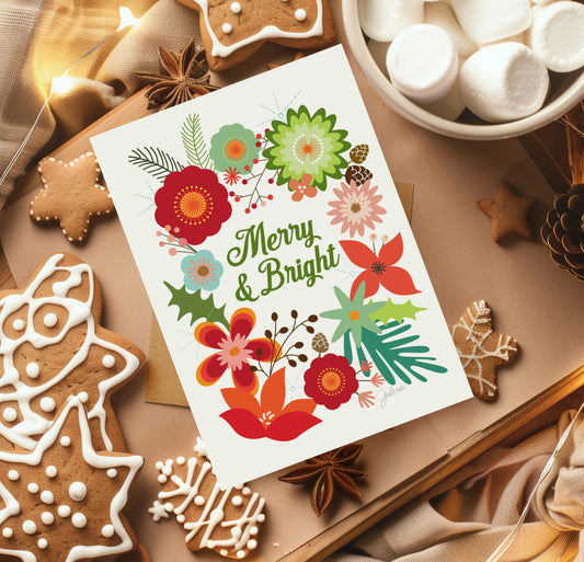 Merry & Bright holiday greeting card