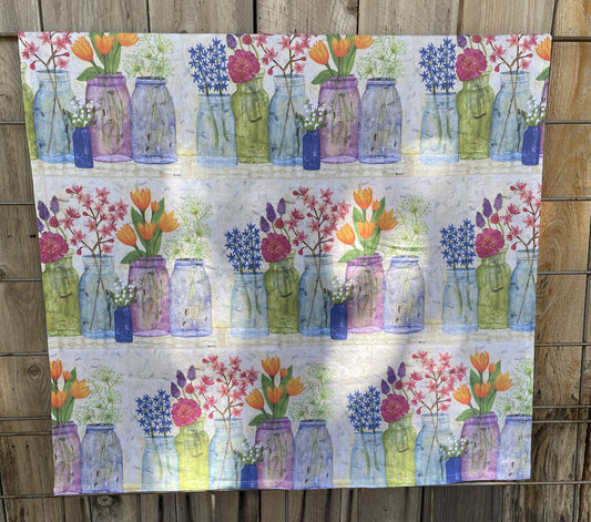 Spring Flowers & Jars Tea Towels