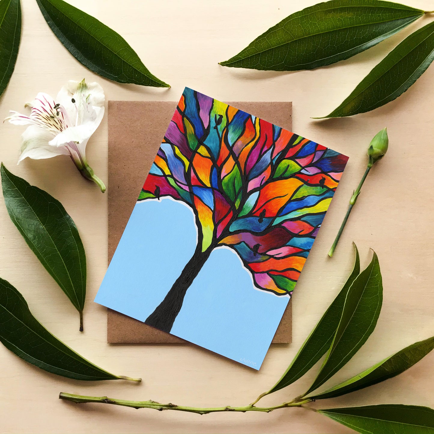 Stained Glass Tree greeting card