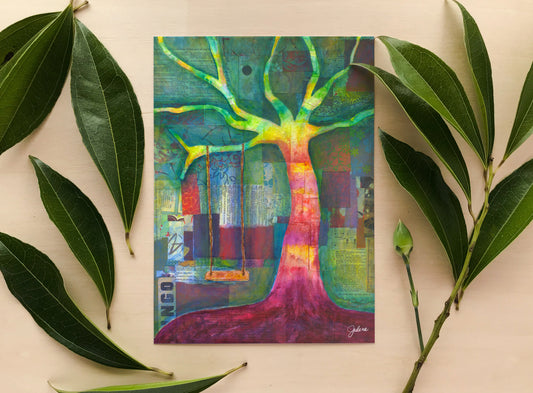 Tree Swing greeting card