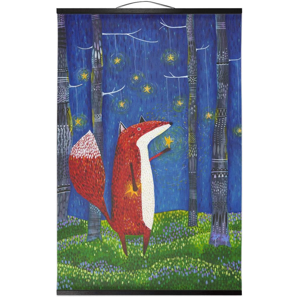 Fox Star Forest Hanging Canvas Banner