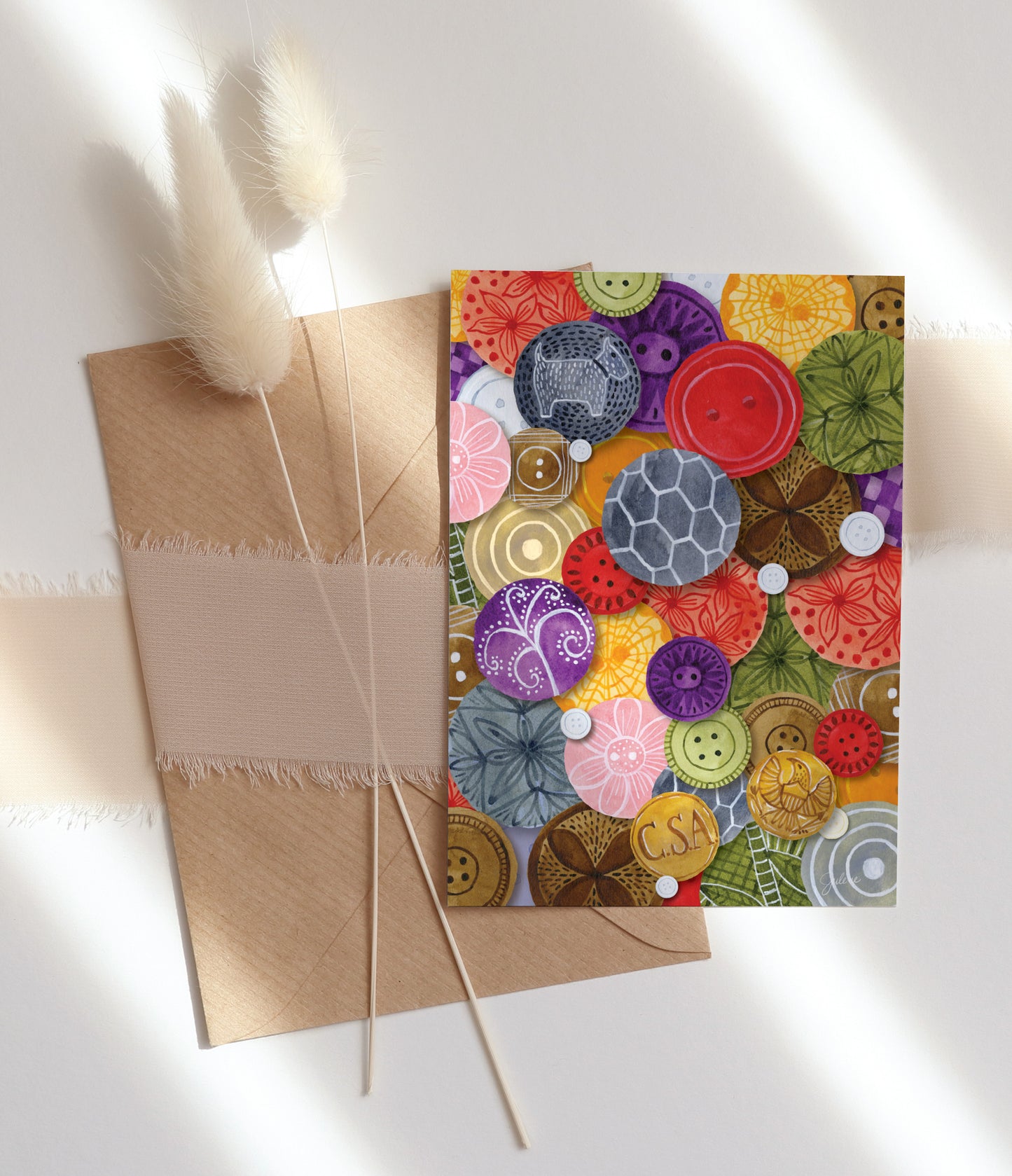 Old Buttons greeting card