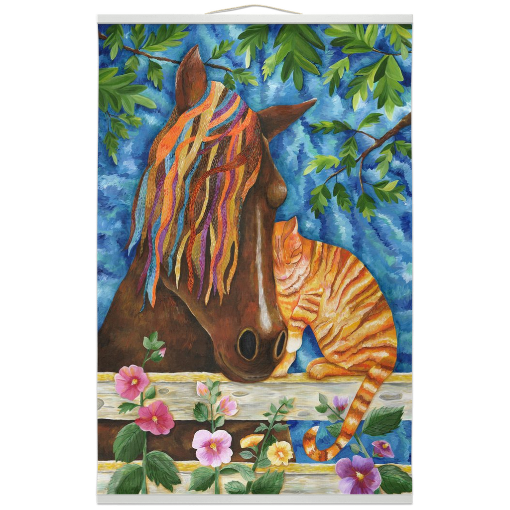Horse + Cat Hanging Canvas Banner