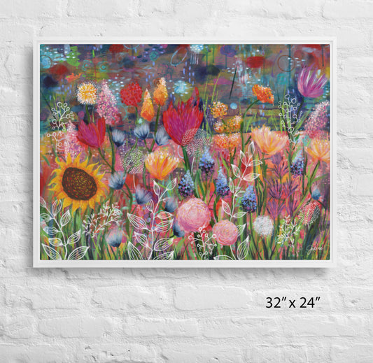 Flourish - framed printed canvas